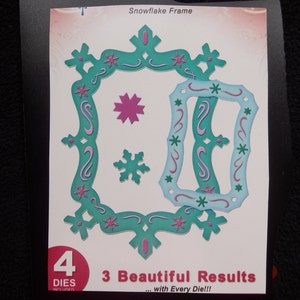 Spellbinder Snow Flake Frame Dies - Cutting Dies - Sizzix - Metal Cutting Dies (set of 4)