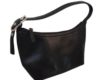 Vintage Dorothy Perkins Little Black Purse Evening Bucket Satchel