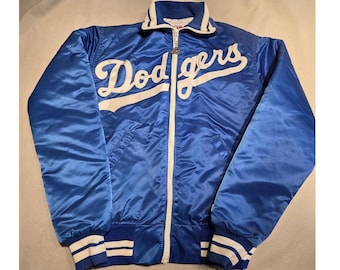 VTG Small Starter LA Dodgers Diamond Collection Satin Bomber Jacket Blue USA