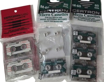 lot 6 Certron 60 Minute Recordable Audio M60 Microcassette Tapes New