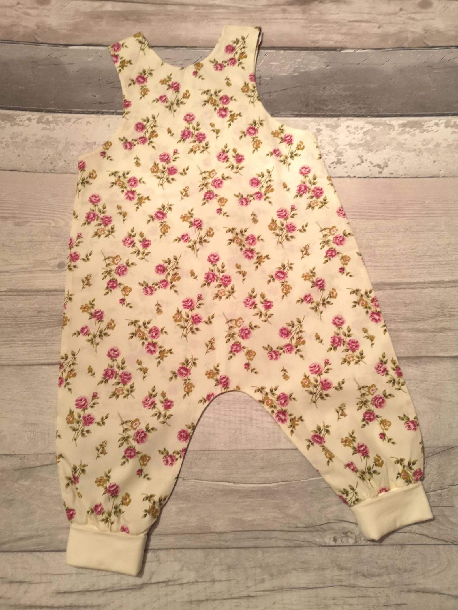 Baby Girls Floral Romper /dungarees. 9 12 Months. Etsy