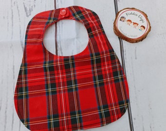 Tartan baby bib