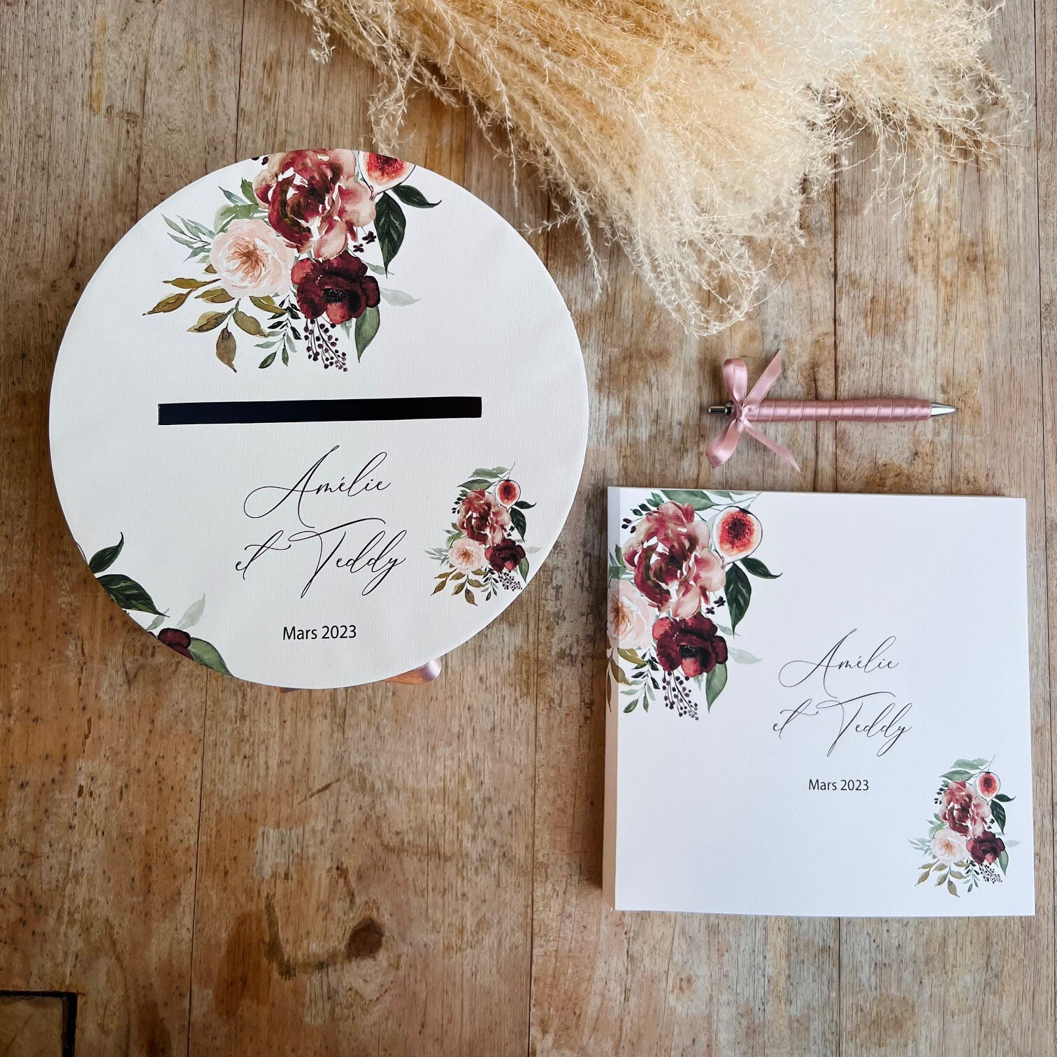 Livre d’or personnalisé avec urne et stylo assorti pour événements