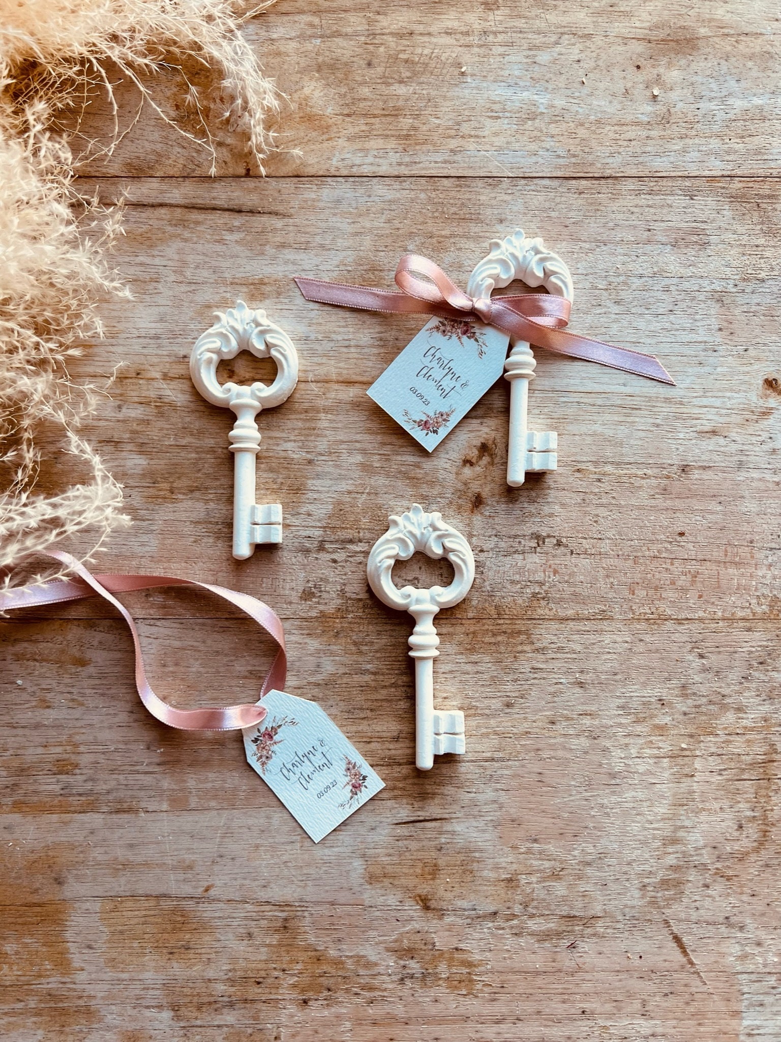 Clé parfumée personnalisée pour mariage et baptême | 30 pièces minimum