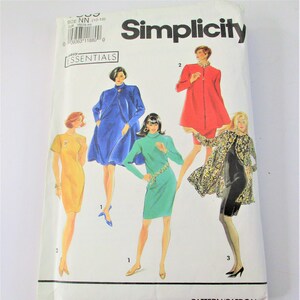 1991 Simplicity Misses Miss Petite Unlined Coat in Two Lengths and Dress Size 10 to 16 Pattern PT1390