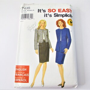 1996 Simplicity So Easy Misses Jacket and Skirt Size XS S M L XL Pattern PT1420