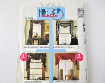 McCalls Home Dec in a Sec Panels Valance and Swag Pattern PT1561