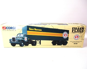 CORGI CLASSICS GREAT NORTHERN トレーラー Corgi Fallen Flags 52301 Great Northern Railway Mack B Semi 1:50