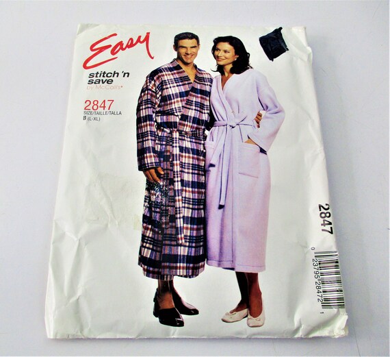 Mccall's Robe and Belt Sewing Pattern Size L and XL PT739 - Etsy