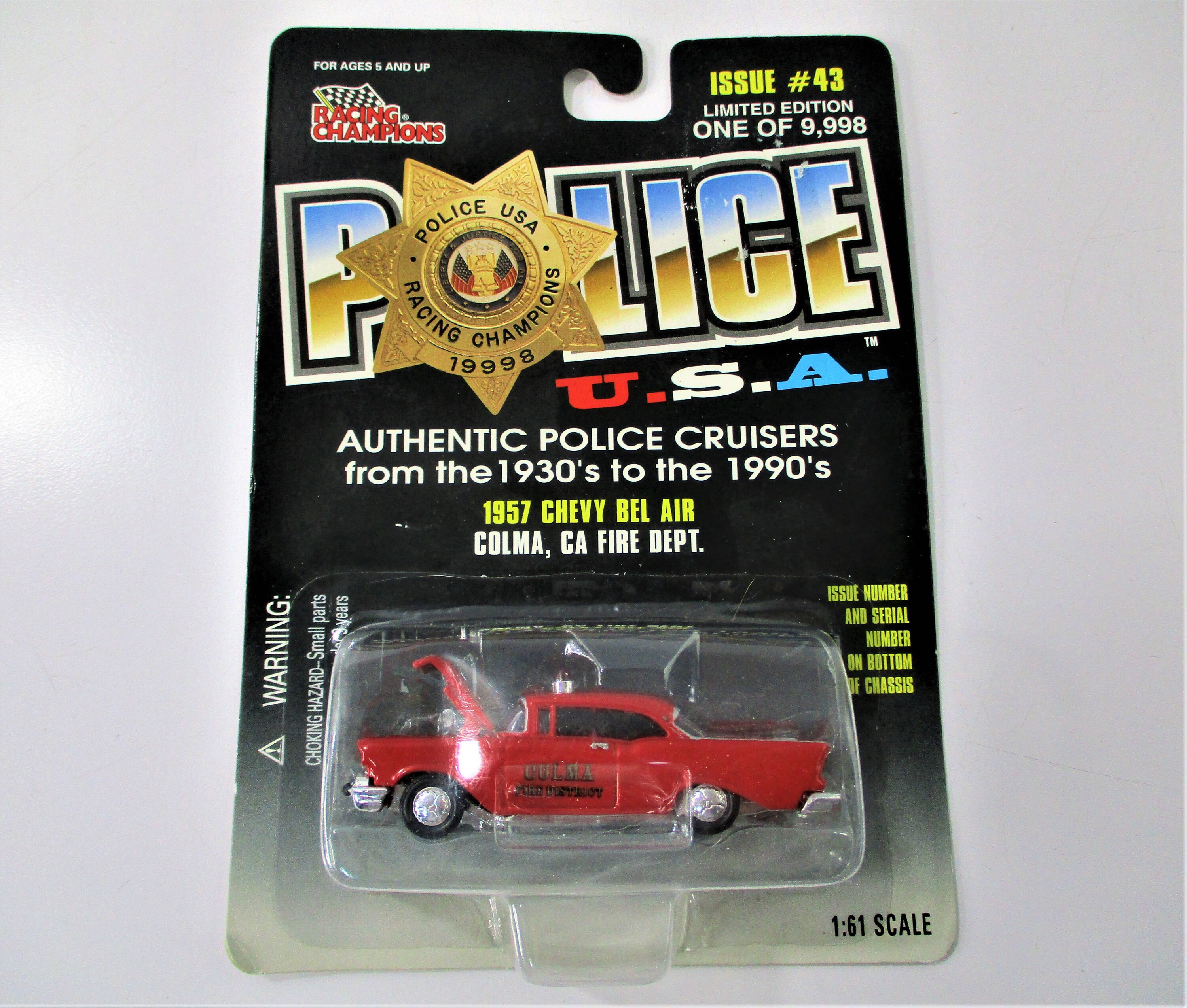 【アメリカン雑貨】racing champions Chevrolet 1998 Racing Champions Police USA 1957 Chevy Bel Air Colma