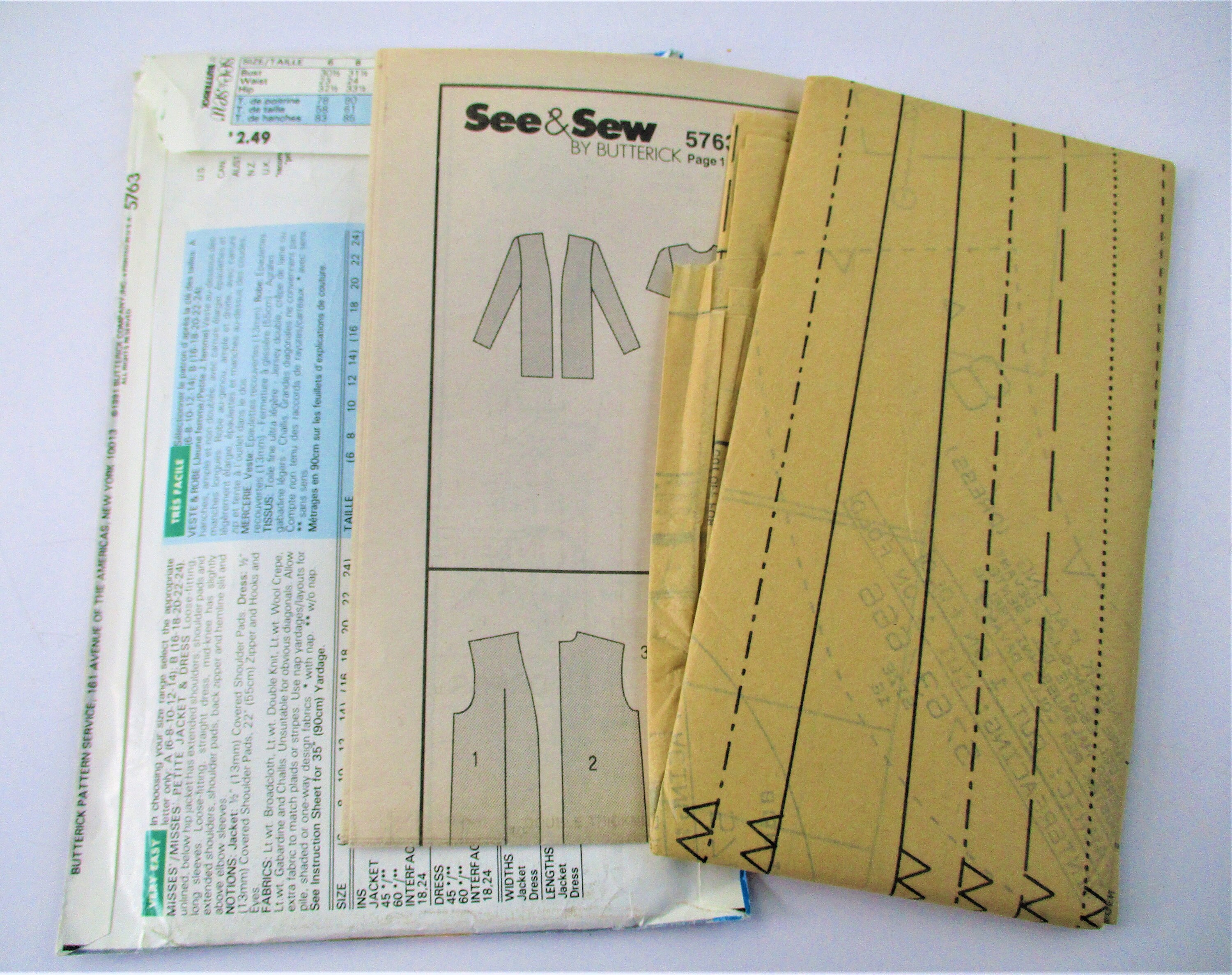 Butterick See and Sew Misses and Misses Petite Jacket and Dress Pattern ...