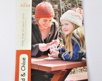 Spud and Chloe Pom Pom or Knot Hats Two Knitting Patterns PT1440