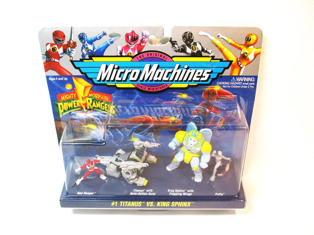 Power Rangers Megamorph Machine Micro Machines Mighty Morphin Power Rangers Titanus Vs King Sphinx Toy ...