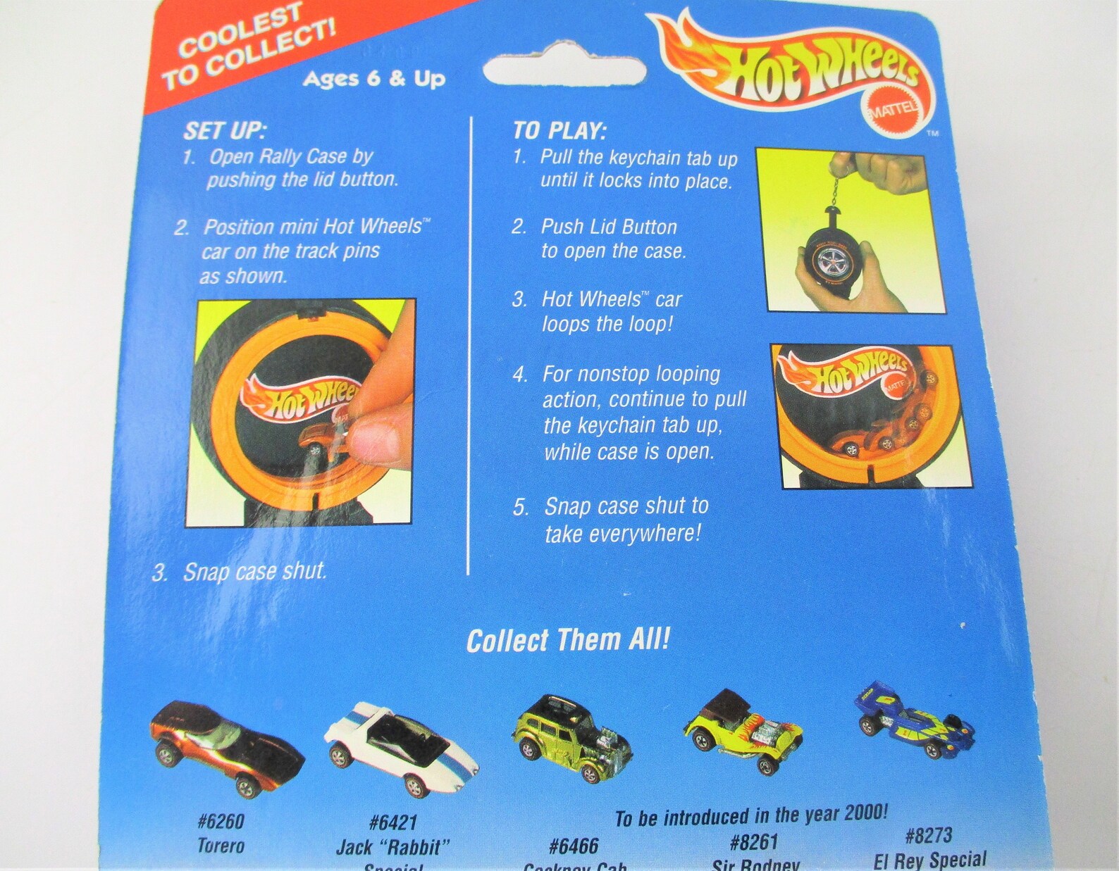 1999 Mattel Hot Wheels Keychain With Classic Red Line Rally Case and