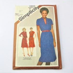 1980 Simplicity Misses Pullover Dress or Two Piece Dress Size 12 Pattern PT1828
