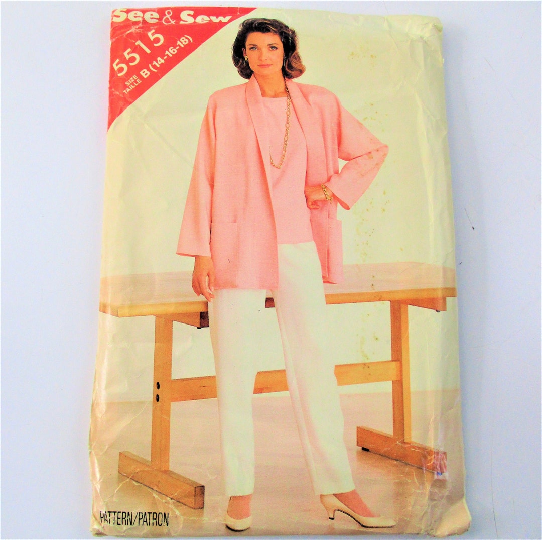 Butterick Sew and Sew Misses Jacket Pants and Top Pattern Size 14 16 18 ...
