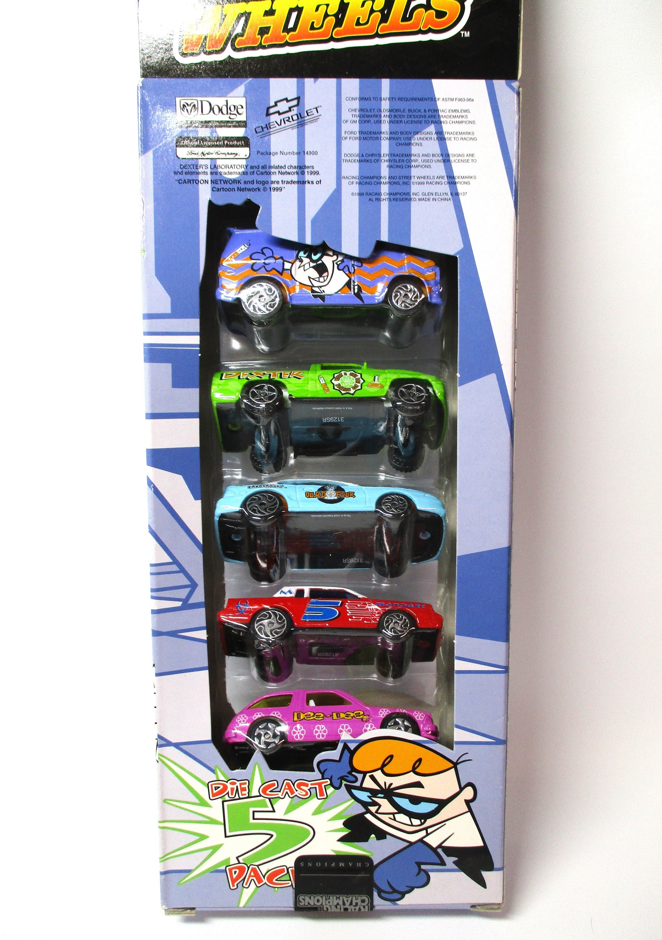 Racing Champions Dexter's Laboratory Street Wheels Five Pack Set