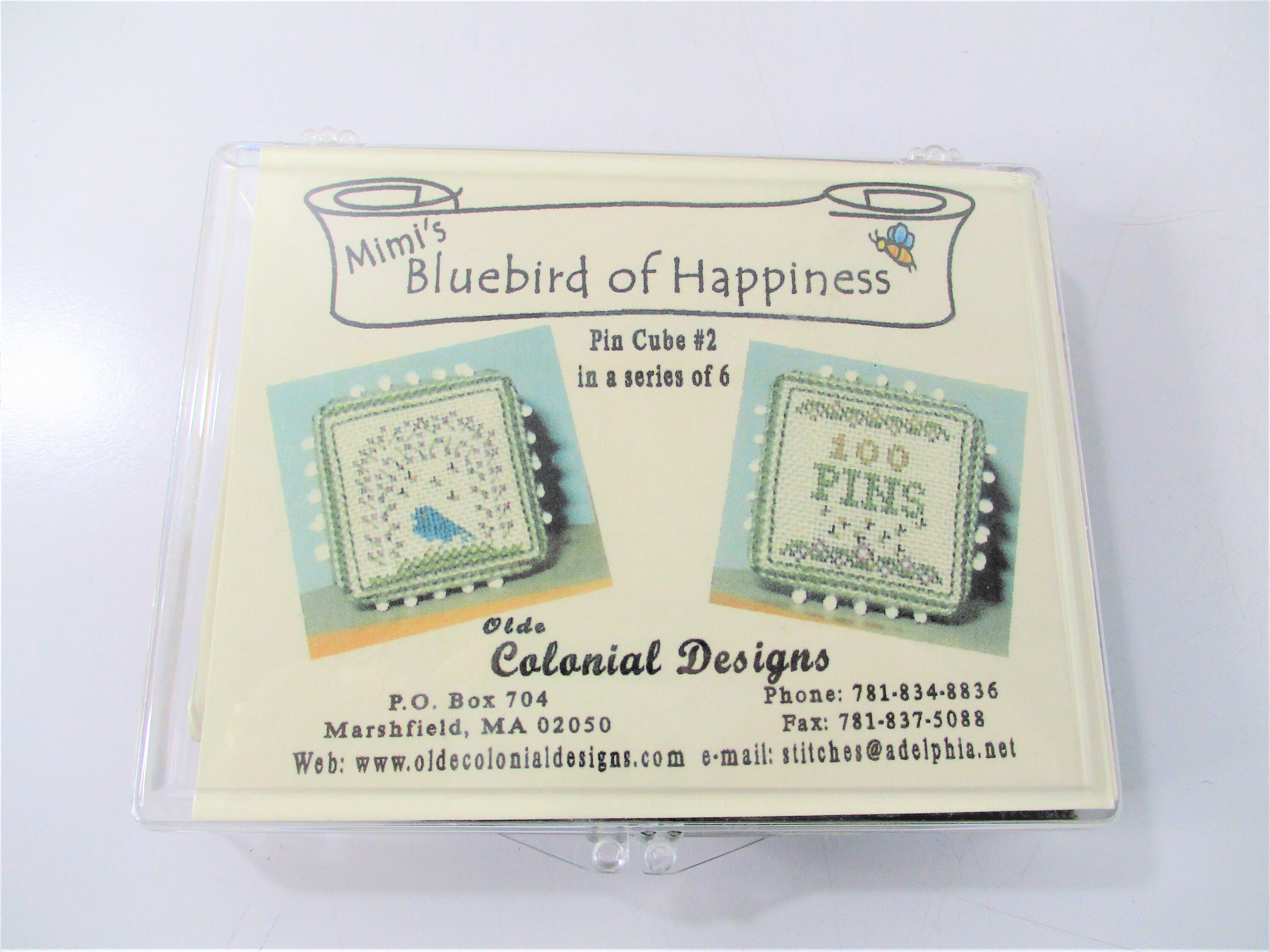 Mimi's Bluebird of Happiness Pin Cube Mini Cross Stitch Kit