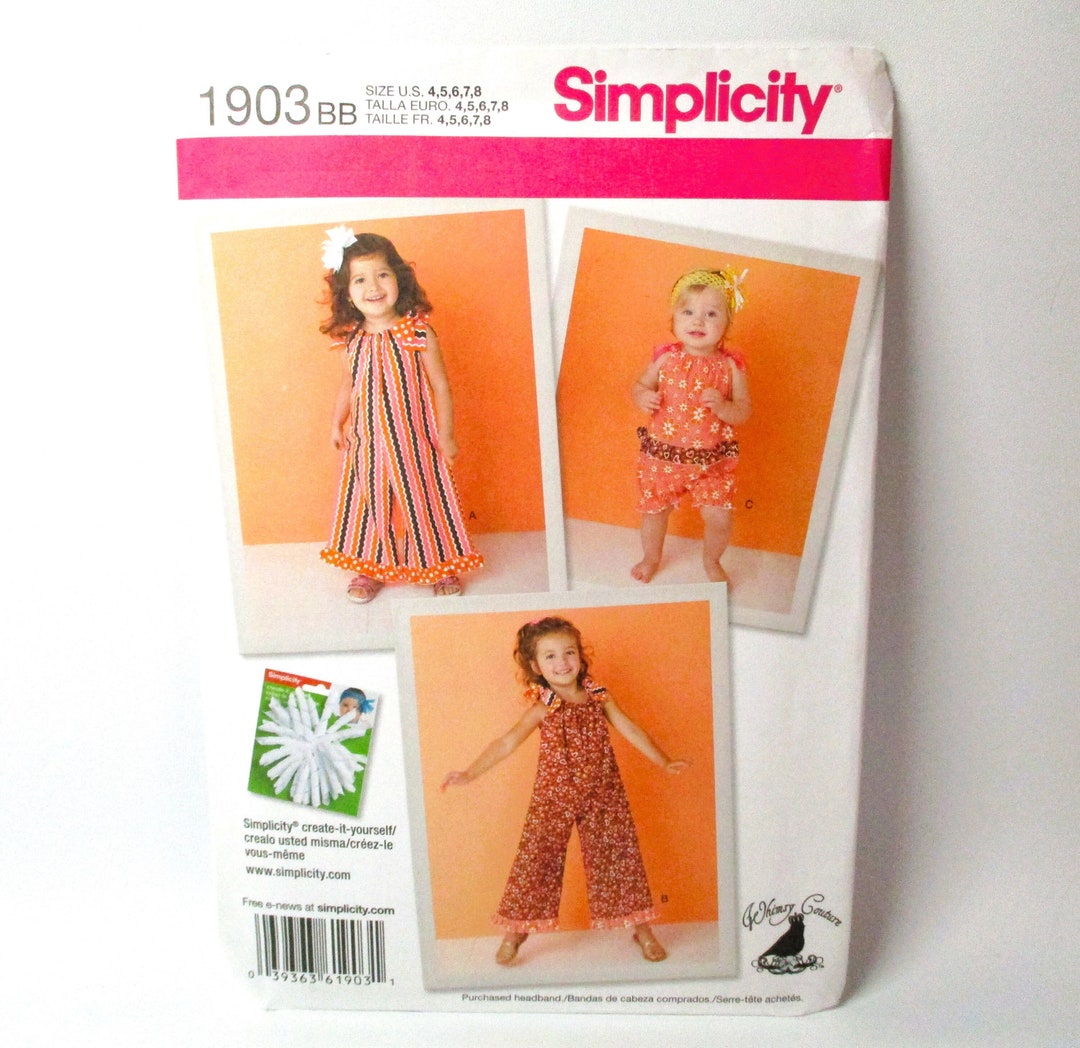 Simplicity Toddlers and Childs Romper in Three Lengths Pattern PT2426 ...