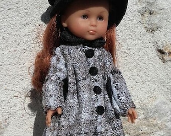 Tenue manteau gris chiné pour poupée les chéries corolle paola reina amigas mini maru gorjuss heart 4 heart betsy mc call