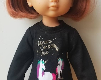 Tenue tshirt noir licorne poupée les chéries corolle paola reina amigas hearts 4 hearts ruby red fashion friends gorjuss mini maru