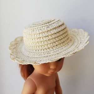 Braided straw hat for ruby red fashion friends kidz and cats doll les cheries corolle little darling head circumference 22 - 24 cm