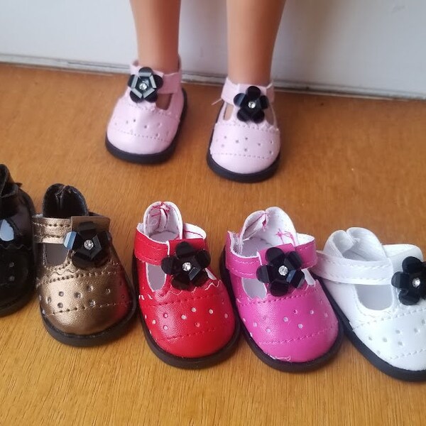 Chaussures babies ajourées fleur noire poupée les chéries corolle paola reina amigas ruby red fashion friends hearts 4 hearts