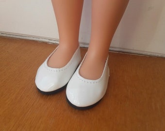 Chaussures Ballerine blanche vernie pour poupée les chéries corolle paola reina amigas cathie bella fashions girls hearts for hearts glitter