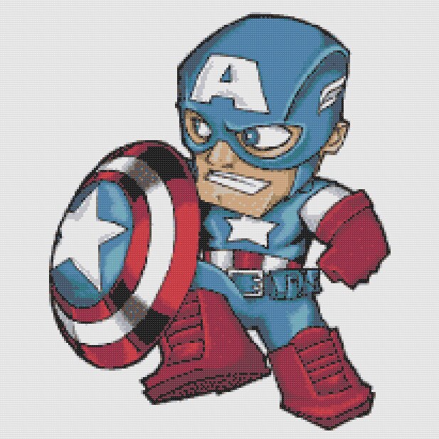 Cute Captain America Cartoon Cross Stitch Pattern Marvel Etsy