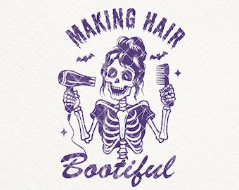 Making Hair Bootiful SVG PNG files, Hair Stylist Shirt Design, Funny Halloween Stylist Mom SVG, Spooky Season, Hair Stylist Gifts, Stickers