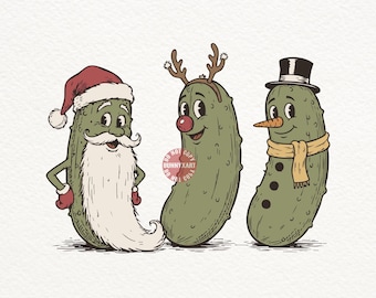 Funny Christmas Pickles SVG PNG: Quirky Holiday Shirt Design (Digital Download)
