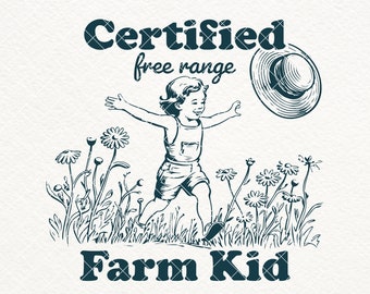 Vintage Farm Kid SVG, Ranch Life Design (download digitale)