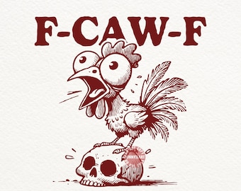 Pollo divertido SVG PNG, gallo de humor negro para Halloween, diseño de camiseta de granja gótica de dibujos animados, retro sarcástico y vanguardista, gallina loca