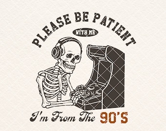 面白いスケルトン 90 年代ゲーマー SVG、PNG ファイル