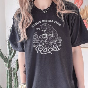 Easily Distracted by Rocks SVG PNG Files, Vintage Bear Shirt Design ...