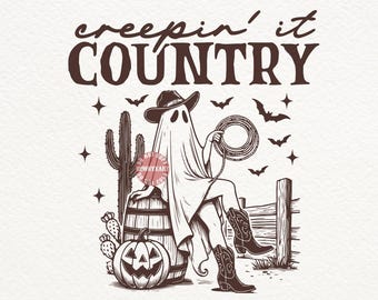 Cowgirl Halloween SVG PNG: Spooky Western Ghost Design