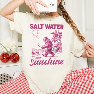 Salt Water and Sunshine SVG PNG, Sasquatch Summer Sublimation, Beach Lover Png, Retro Beach Png, Tropical Png, Vacation Svg, Ocean Vibes image 5