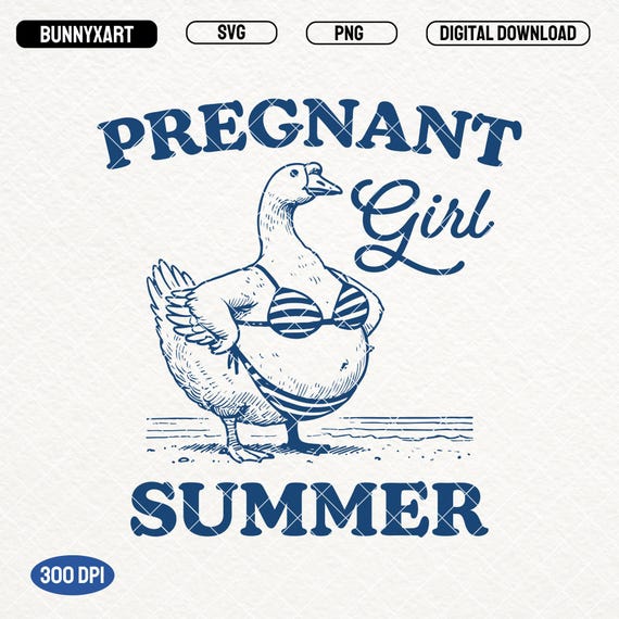 Pregnant Girl Summer SVG PNG, Funny Summer Goose PNG, Baby Announcement, Funny Maternity Mom To Be, Pregnancy Reveal Png, Baby Shower, Mugs