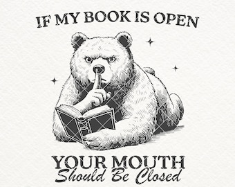 Funny Book Lover Shirt Design: Sarcastic Reader Bear (SVG, PNG)