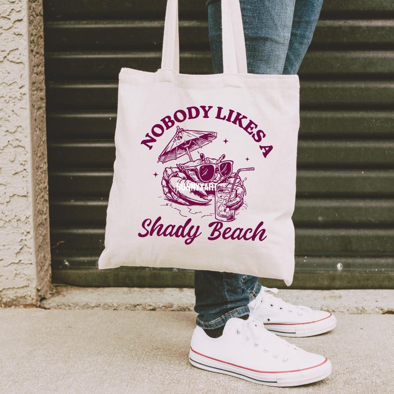 Ingen gillar en skuggig strand SVG PNG, Retro sommarstrand, Rolig krabba PNG, Strandälskare T-shirtdesign, Semester PNG, Strandvibbar, Sommarvibbar bild 7
