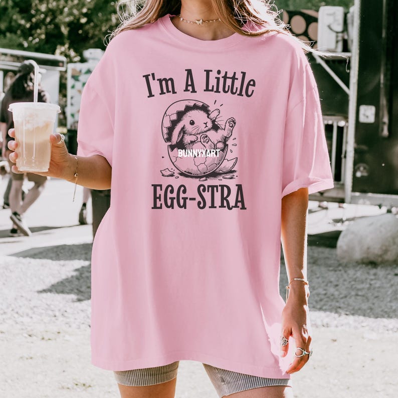 I'm A Little Eggstra SVG PNG, Kids Easter Shirt Design, Happy Bunny ...