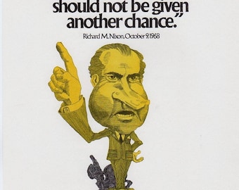 1972 Anti Nixon Classic Vietnam War Campaign Poster