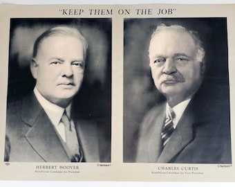 Original 1928 Herbert Hoover & Charles Curtis Campaign Poster