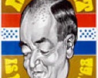 Hubert Humphrey Vintage Democratic Caricature Campaign Poster