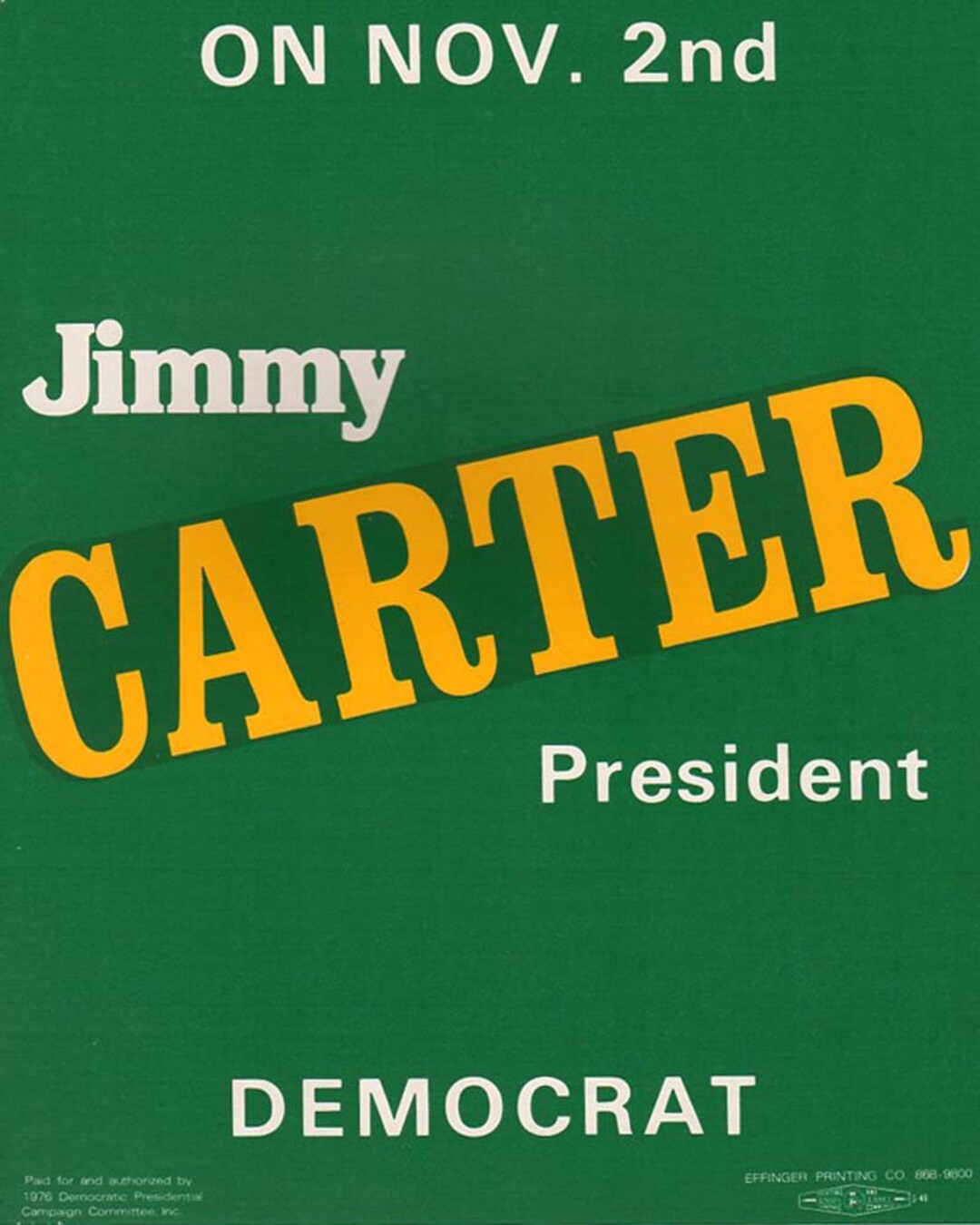 Original President Jimmy Carter 1976 Campaign Poster - Etsy