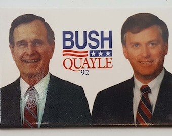 Original George Bush and Dan Quayle President & Vice President Campaign Button 1989