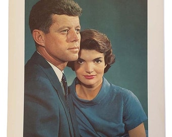 1960s President John F Kennedy and First Lady Jacqueline Kennedy Classic Portrait Print