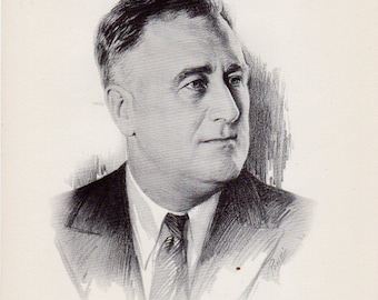 1936 Classic Franklin D. Roosevelt Campaign Flyer Poster "A Gallant Leader"  11"x14"