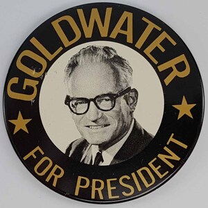 Button Barry Goldwater For President Republikeinse campagne