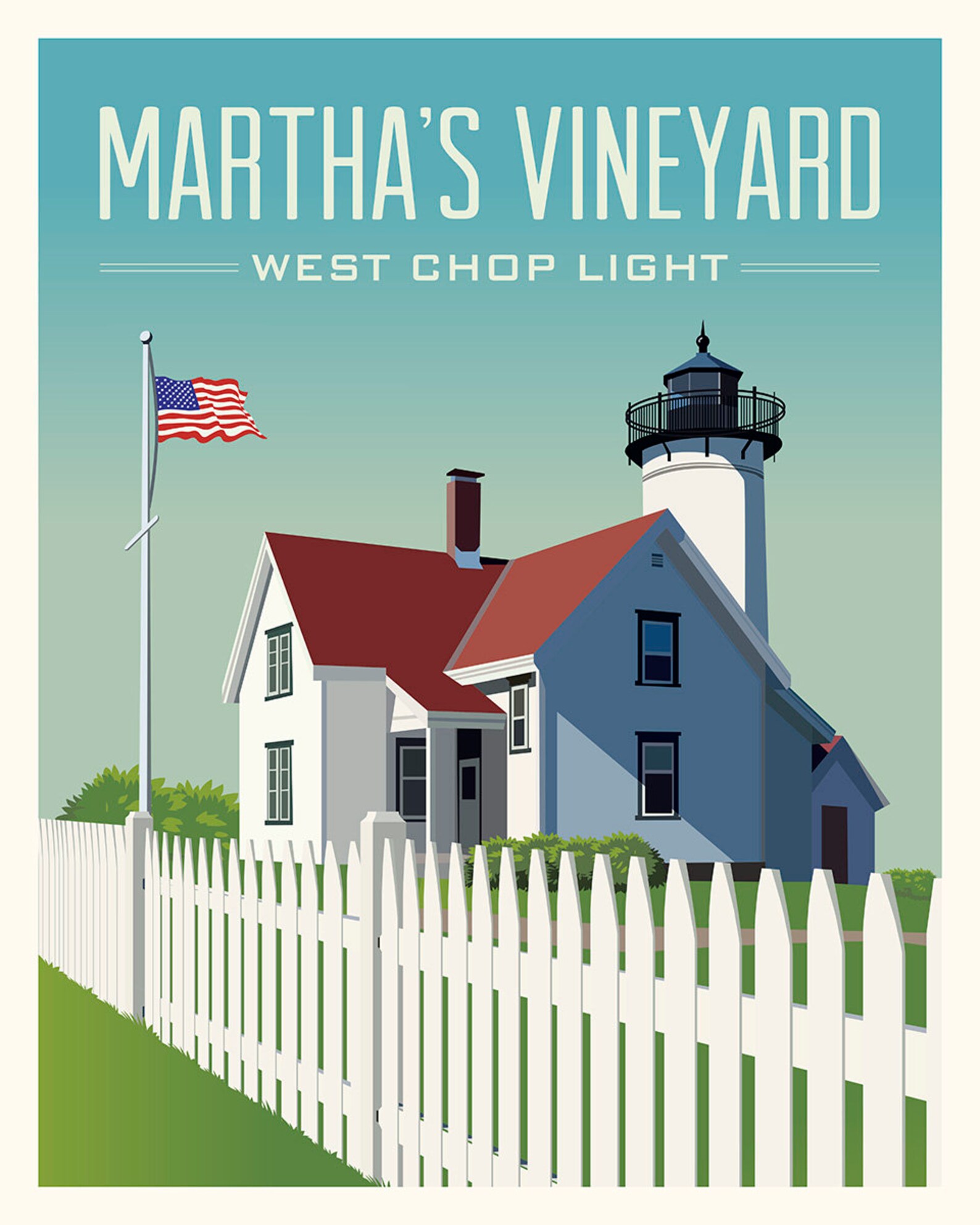 Martha's Vineyard Vintage Style Travel Giclée Poster Art Print / West ...